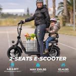 Folding Electric Scooter with Seat and Basket