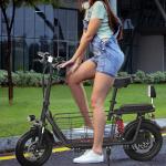Folding Electric Scooter with Seat and Basket