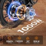 URLIFE 1000W Fat Tire 20" Electric Bike