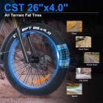 26'' Fat Tire Electric Mountain Bike with 7-Speed