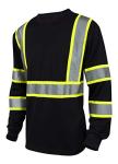 L&M Reflective Safety Long Sleeve T-Shirt - Black