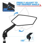 2 Pack MTB Bike Mirrors for 22-25mm Bars
