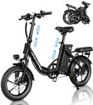 16" Folding Electric Bike, 2 Seats, 25MPH