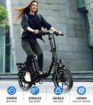 16" Folding Electric Bike, 2 Seats, 25MPH