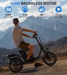 16" Folding Electric Bike, 2 Seats, 25MPH
