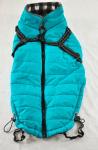 Turquoise Quilted Jacket with Zipper and Leash Opening