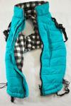 Turquoise Quilted Jacket with Zipper and Leash Opening