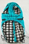 Turquoise Quilted Jacket with Zipper and Leash Opening