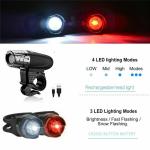 USB Rechargeable LED Bike Headlight and Taillight Set