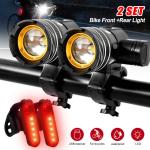 USB Rechargeable LED Bike Headlight and Taillight Set