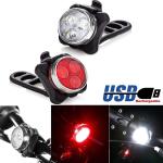 USB Rechargeable LED Bike Headlight and Taillight Set