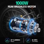 1000W 48V Adult Electric Mountain Bike 28MPH