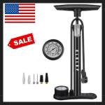 High-Pressure Bike Floor Pump with Gauge