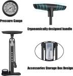 High-Pressure Bike Floor Pump with Gauge