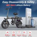 GES 740W Folding Ebike for Adults, 22 MPH