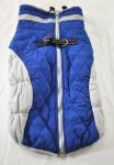 Blue and Gray Quilted Jacket with Leash Opening