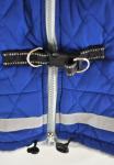 Blue and Gray Quilted Jacket with Leash Opening