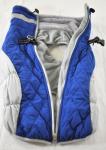Blue and Gray Quilted Jacket with Leash Opening