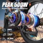 26" Fat Tire Electric Bike 500W for Adults