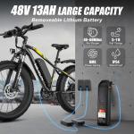26" Fat Tire Electric Bike 500W for Adults
