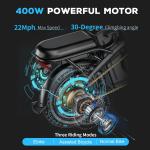 EBKAROCY 14" Folding Electric Bike, 400W 48V
