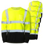Zhanmai 6 Pack High Visibility Long Sleeve Shirts