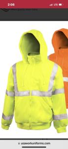 Men's 3XL Reflective Zip Sweatshirt for Safety