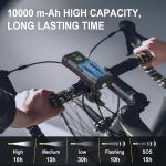10000mAh Rechargeable Bike Light Set