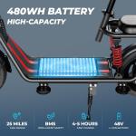 850W Folding Electric Bike with Seat and Basket