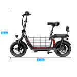 850W Folding Electric Bike with Seat and Basket
