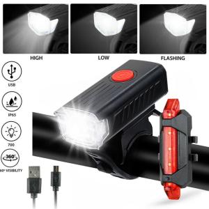 USB Rechargeable LED Bike Headlight and Taillight