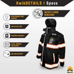 KwikSafety Hi-Vis Black Torrent Rain Jacket