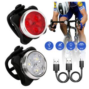 USB Rechargeable LED Bike Light Set