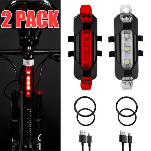 USB Rechargeable LED Bike Headlight and Taillight Set