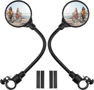 2 Pack Adjustable Rotatable Bike Handlebar Mirrors