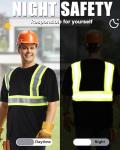 JaGely Men's Black Reflective Safety Shirts 4 Pack