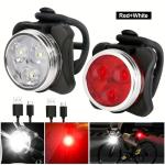 4-Piece USB Rechargeable LED Bike Light Set