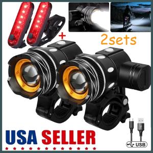 USB Rechargeable LED Bike Light Set