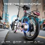 20" Electric Folding Bike 750W 48V Commuter