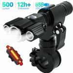 USB Rechargeable LED Bike Headlight Set