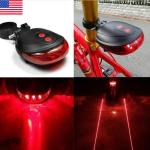 5 LED Laser Bike Lights with 7 Flash Modes