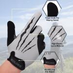 Gray Full Finger Touchscreen Cycling Gloves