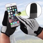 Gray Full Finger Touchscreen Cycling Gloves