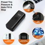 150PSI Portable Bike Air Pump with Gauge & Light