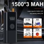 150PSI Portable Bike Air Pump with Gauge & Light