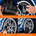 150PSI Portable Bike Air Pump with Gauge & Light