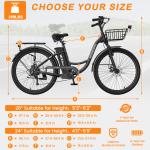 MOPHOTO 26" 700W 7-Speed Adult Electric Bike
