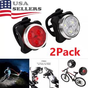 USB Rechargeable LED Bike Light Set 900000LM