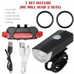 USB Rechargeable LED Bike Headlight and Taillight Set