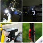 USB Rechargeable LED Bike Headlight and Taillight Set